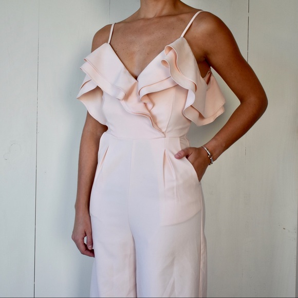 Pants - Main Strip blush pink jump suit